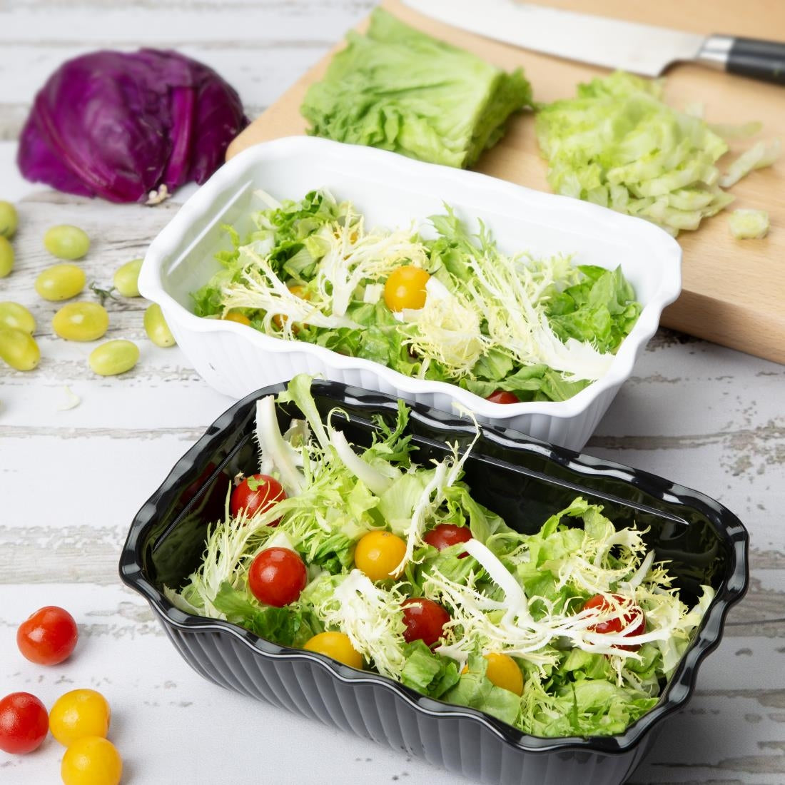 HY803 Olympia Kristallon Medium Salad Crock - Black