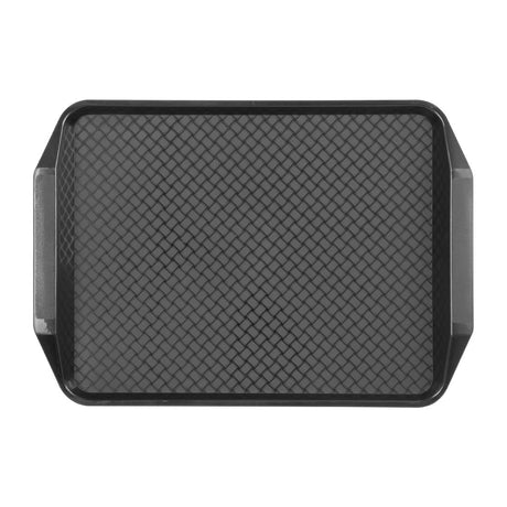 HY809 - Olympia Kristallon Handled Fast Food Tray Black 435x305mm