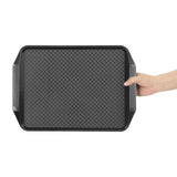 HY809 - Olympia Kristallon Handled Fast Food Tray Black 435x305mm