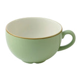HY953 Churchill Stonecast Sage Green Cafe Cappuccino Cups 355ml (Pack of 12) - JD Catering Equipments Ltd