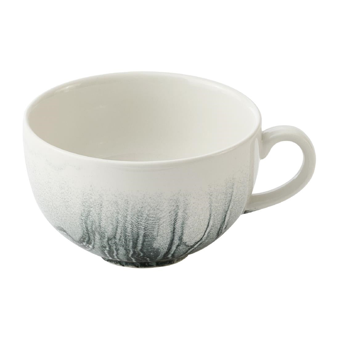 HY963 Churchill China Tide Black Cafe Cappuccino Cups 355ml (Pack of 12)