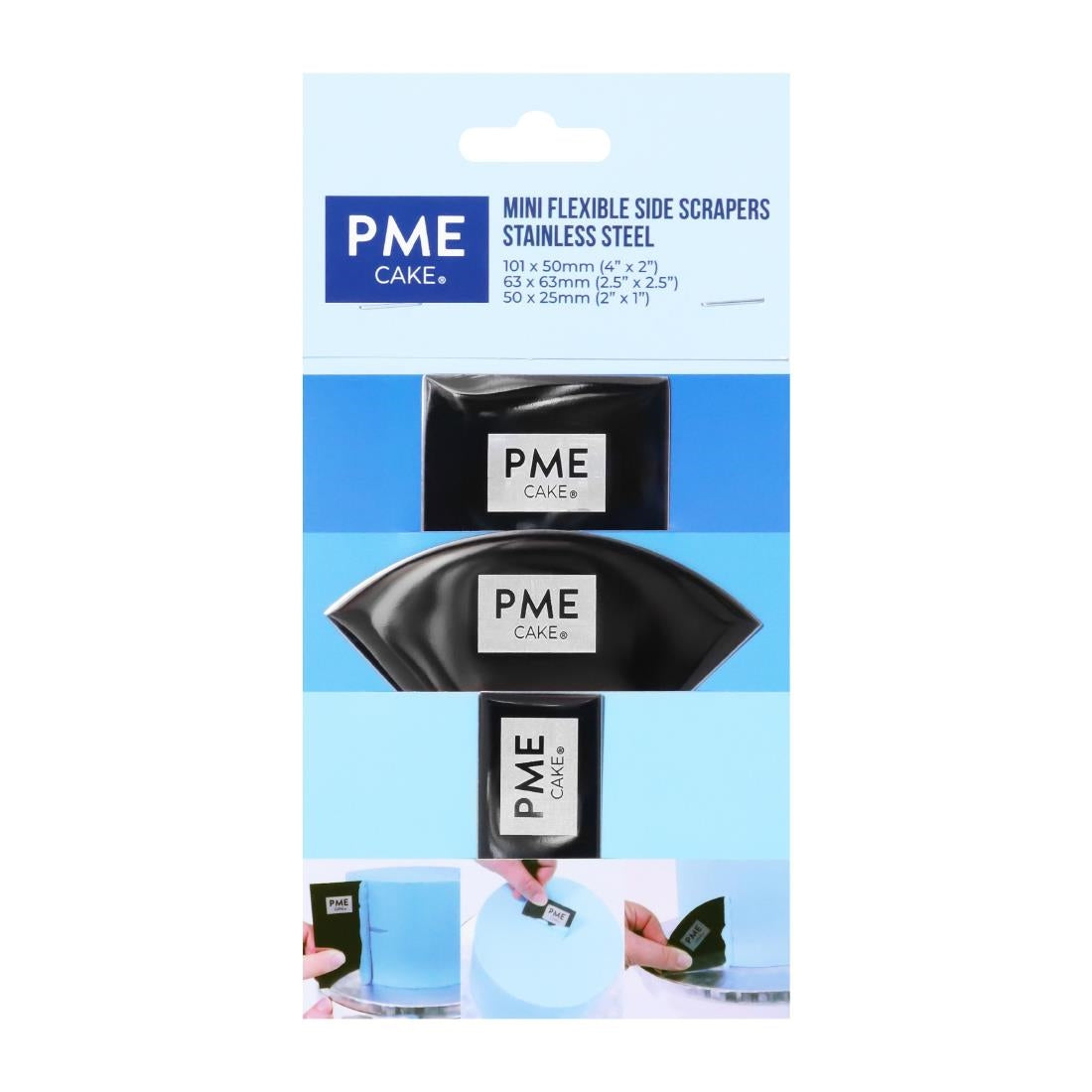 HZ038 - PME Mini Flexible Icing Side Scrapers (Pack 3)