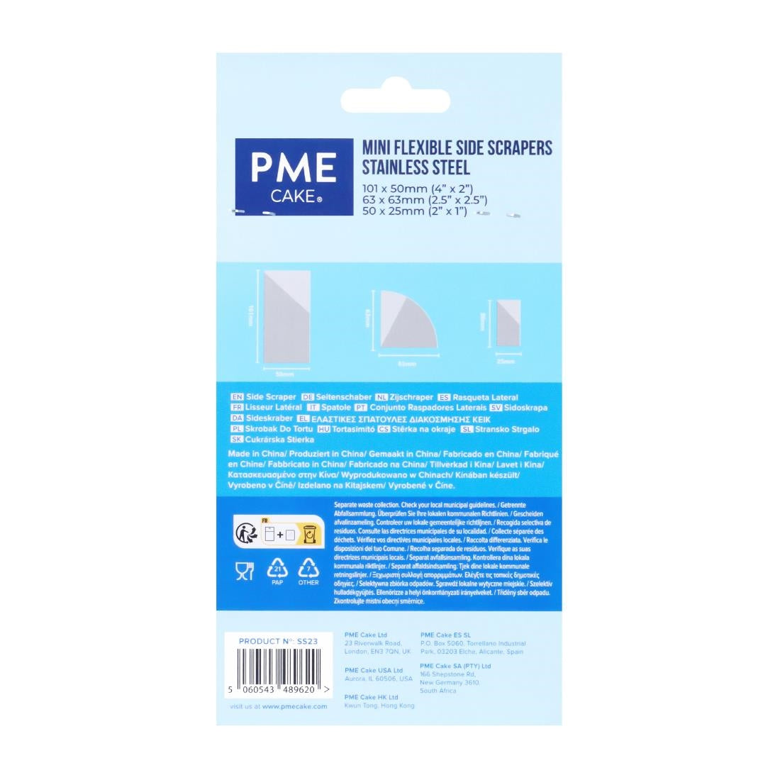 HZ038 - PME Mini Flexible Icing Side Scrapers (Pack 3)
