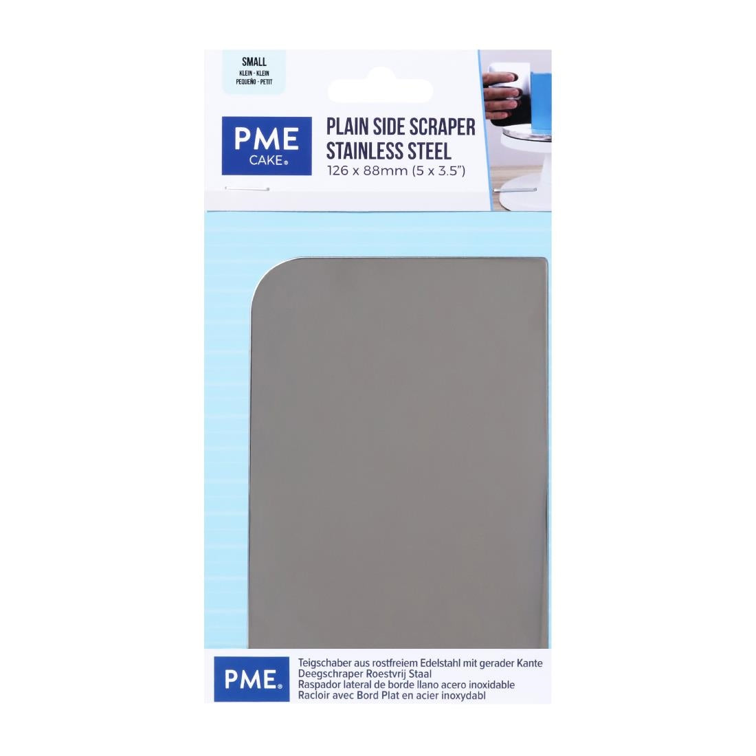 HZ039 - PME Side Scraper Stainless Steel Plain 126x88mm