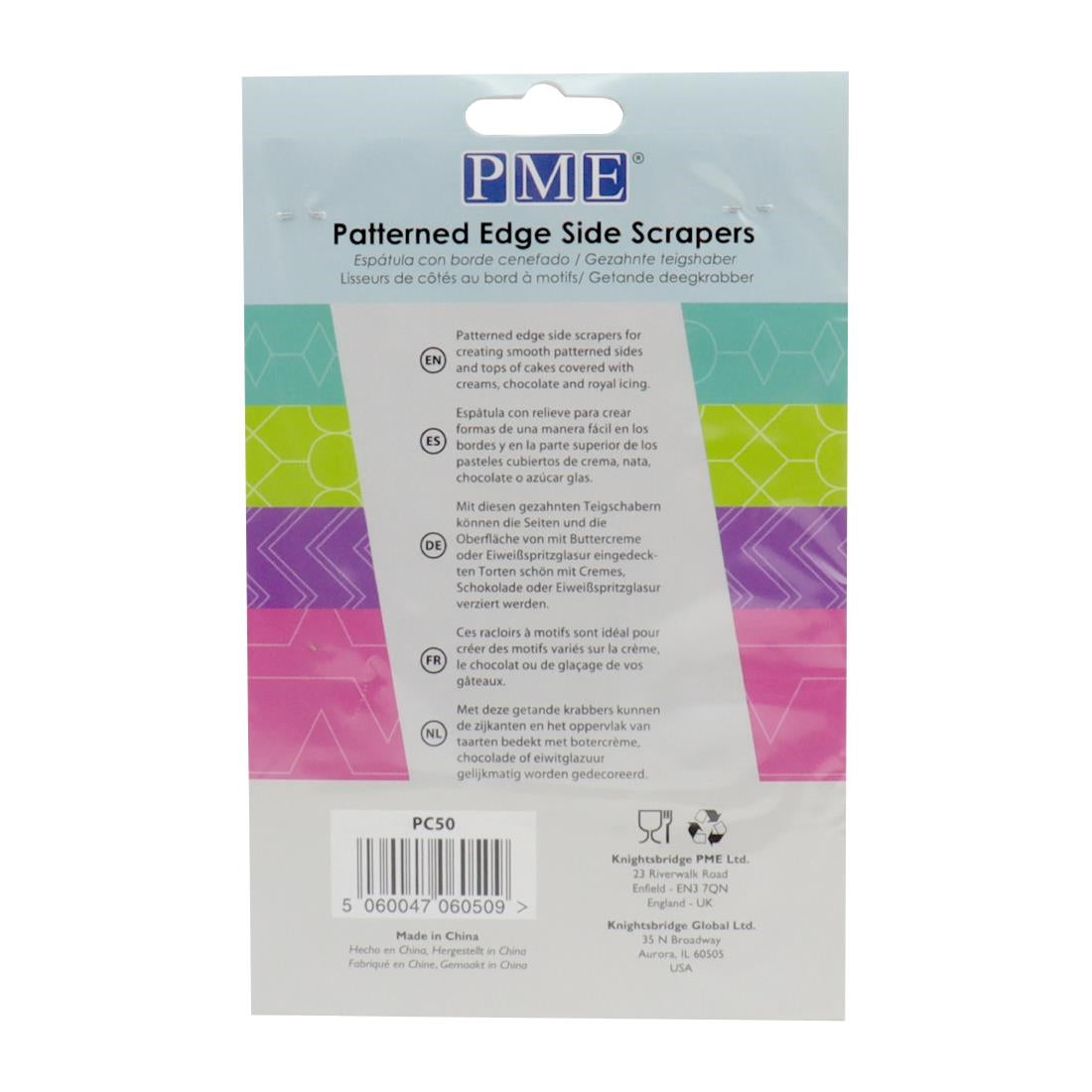 HZ040 - PME Side Scrapers Patterned Edge Plastic (Pack 4)