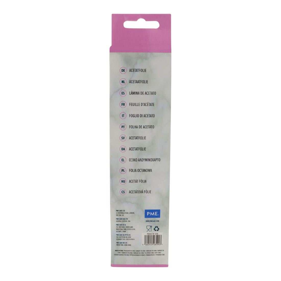 HZ059 - PME Food Safe Acetate 5 Meter Roll 200mm