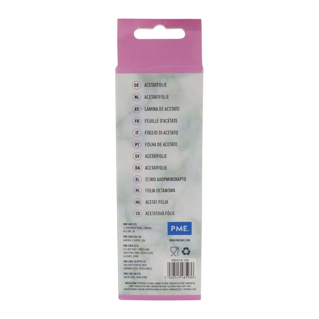 HZ067 - PME Food Safe Acetate 5 Meter Roll 150mm
