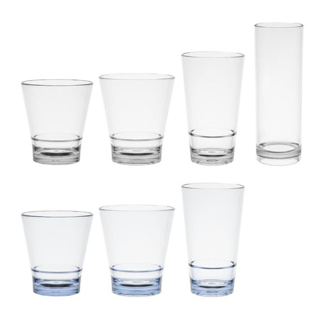 HZ080 Olympia Kristallon Polycarbonate Stacking Tumblers - Clear 250ml (6 Pack)