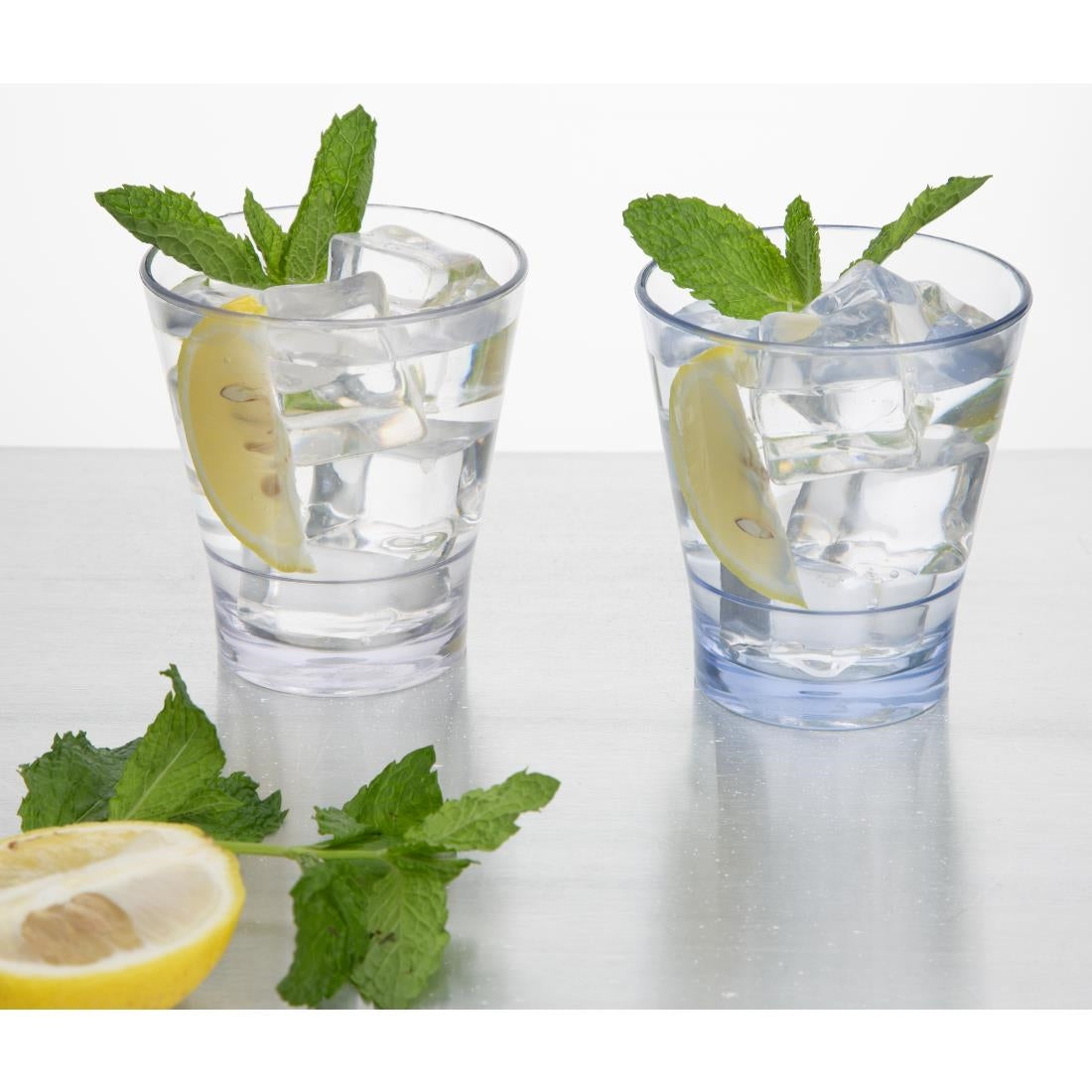 HZ080 Olympia Kristallon Polycarbonate Stacking Tumblers - Clear 250ml (6 Pack)