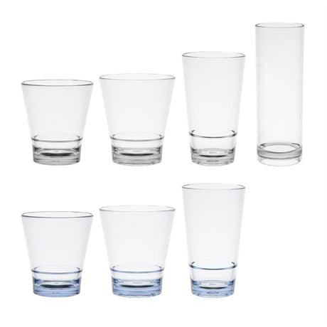 HZ082 Olympia Kristallon Polycarbonate Stacking Tumblers - Clear 350ml (6 Pack)