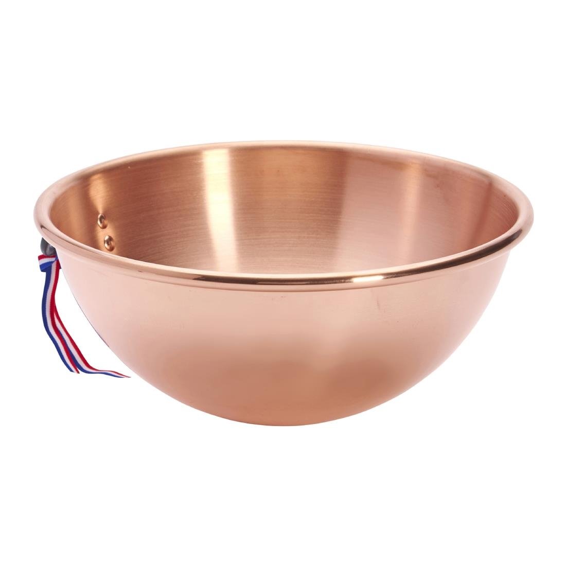 HZ141 De Buyer Copper Egg Whites Bowl with Cast Iron Ring Handle 200mm
