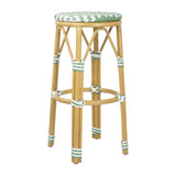 HZ142 - Bolero Parisian Style PE Rattan Bar Stools Light Green (2 Pack)