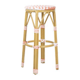 HZ143 - Bolero Parisian Style PE Rattan Bar Stools Coral (2 Pack)