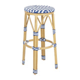 HZ145 - Bolero Parisian Style PE Rattan Bar Stools Blue (2 Pack)