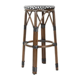 HZ146 - Bolero Parisian Style PE Rattan Bar Stools Black Dot Mix (2 Pack)