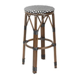 HZ146 - Bolero Parisian Style PE Rattan Bar Stools Black Dot Mix (2 Pack)