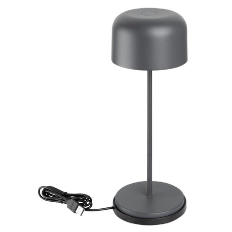 HZ211 - Olympia Siena Table Lamp Round Dome Grey 300mm