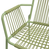 HZ219 Bolero Melbourne Rope Design Arm Chairs Light Green  (Set 4)