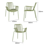 HZ219 Bolero Melbourne Rope Design Arm Chairs Light Green  (Set 4)