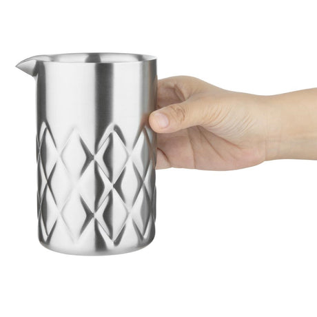 HZ236 Olympia Double Wall Mixing Glass Stainless Steel 139x87mm