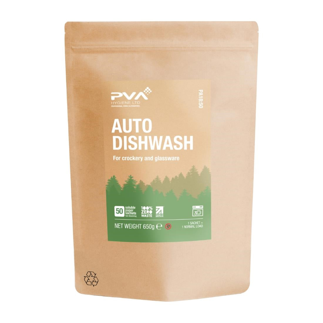 HZ309 PVA Hygiene Water Soluble Paper Sachets Machine Dishwash (Pack of 50)