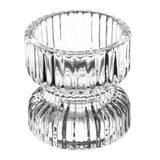 HZ331 Olympia Tealight/Candle Holder Glass Ridged - 52x52mm (Box 6)
