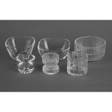 HZ331 Olympia Tealight/Candle Holder Glass Ridged - 52x52mm (Box 6)