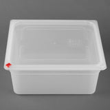 HZ351 Hygiplas Click PP GN Pan 2/3 with Lid and 7 colour clips - 150mm 12L (Pack 4)