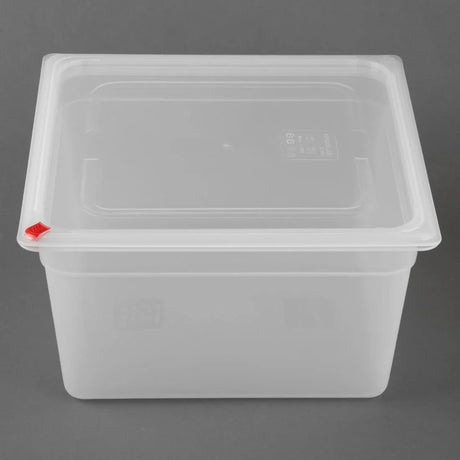 HZ352 Hygiplas Click PP GN Pan 2/3 with Lid and 7 colour clips - 200mm 16.1L(Pack 4)