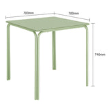 HZ357 Bolero Adeline Steel Square Table 700mm Light Green