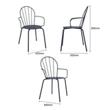 HZ358 Bolero Adeline Arm Chair Slate Blue (Set 4)