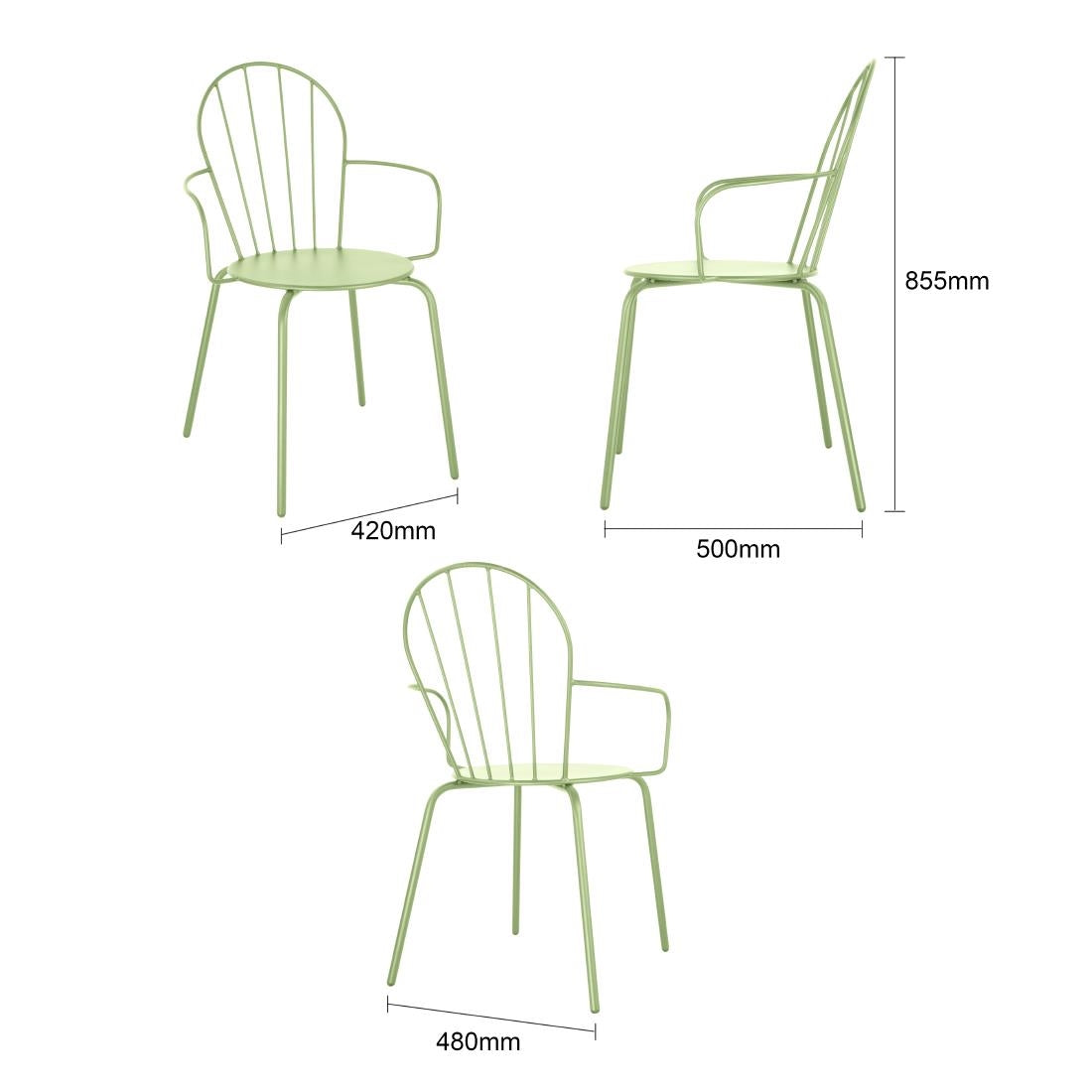HZ360 Bolero Adeline Arm Chair Light Green (Set 4)