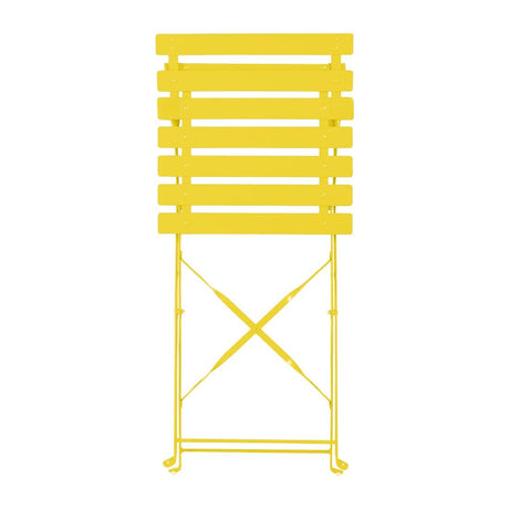 HZ365 Bolero Perth Mellow Yellow Pavement Style Steel Folding Chairs (2 Pack)