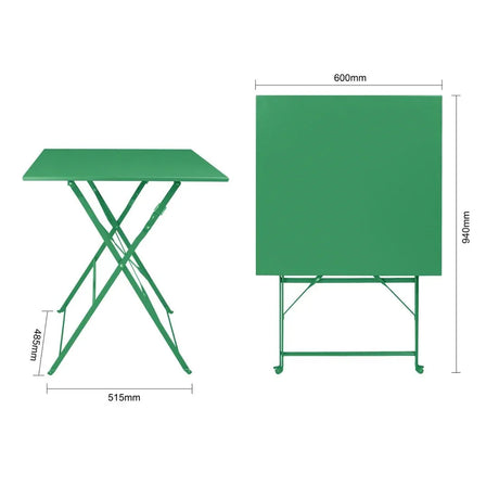 HZ366 Bolero Perth Forest Green Pavement Style Square Table 600mm