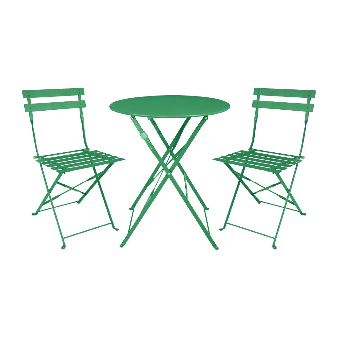 HZ367 Bolero Perth Forest Green Pavement Style Round Table 600mm