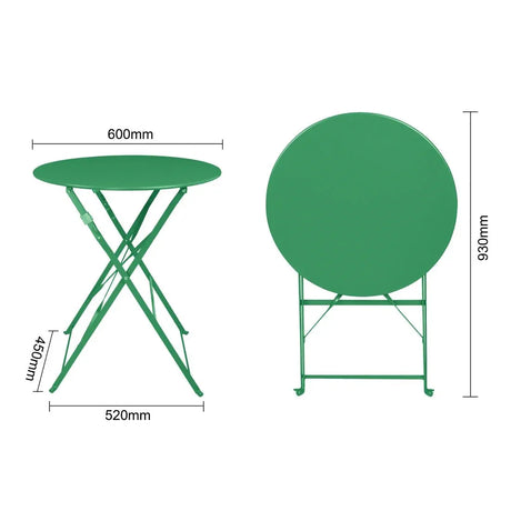 HZ367 Bolero Perth Forest Green Pavement Style Round Table 600mm