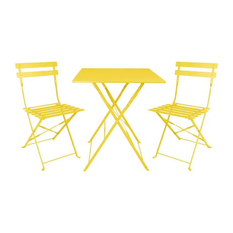 HZ368 Bolero Perth Mellow Yellow Pavement Style Square Table 600mm