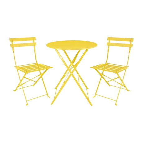 HZ369 Bolero Perth Mellow Yellow Pavement Style Round Table 600mm
