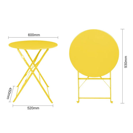HZ369 Bolero Perth Mellow Yellow Pavement Style Round Table 600mm
