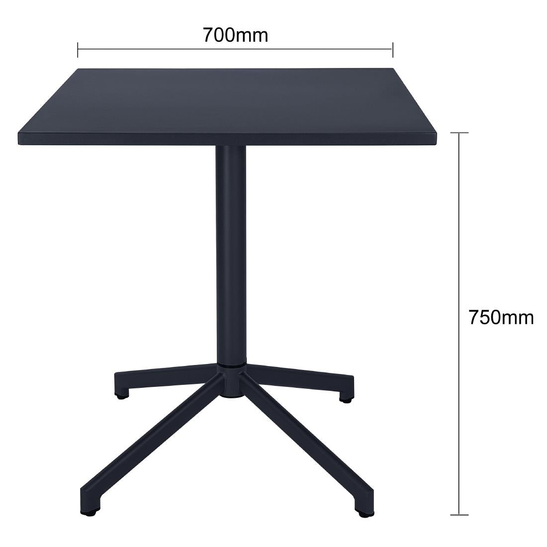 HZ375 Bolero Porto Folding Rectangular Table Slate Blue - 700x750mm