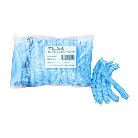 HZ506 Hygiplas Beard Snoods - Blue (50 Pack)