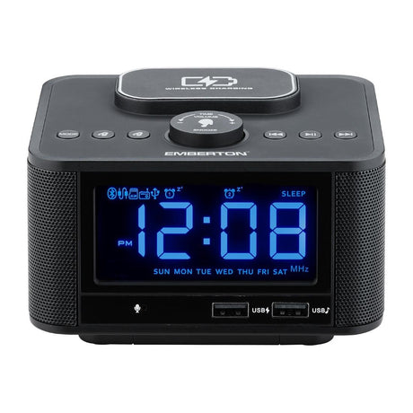 HZ529 - Emberton Bodmin Multi-Function Alarm Clock with Wireless Charging & Speaker