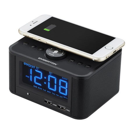HZ529 - Emberton Bodmin Multi-Function Alarm Clock with Wireless Charging & Speaker