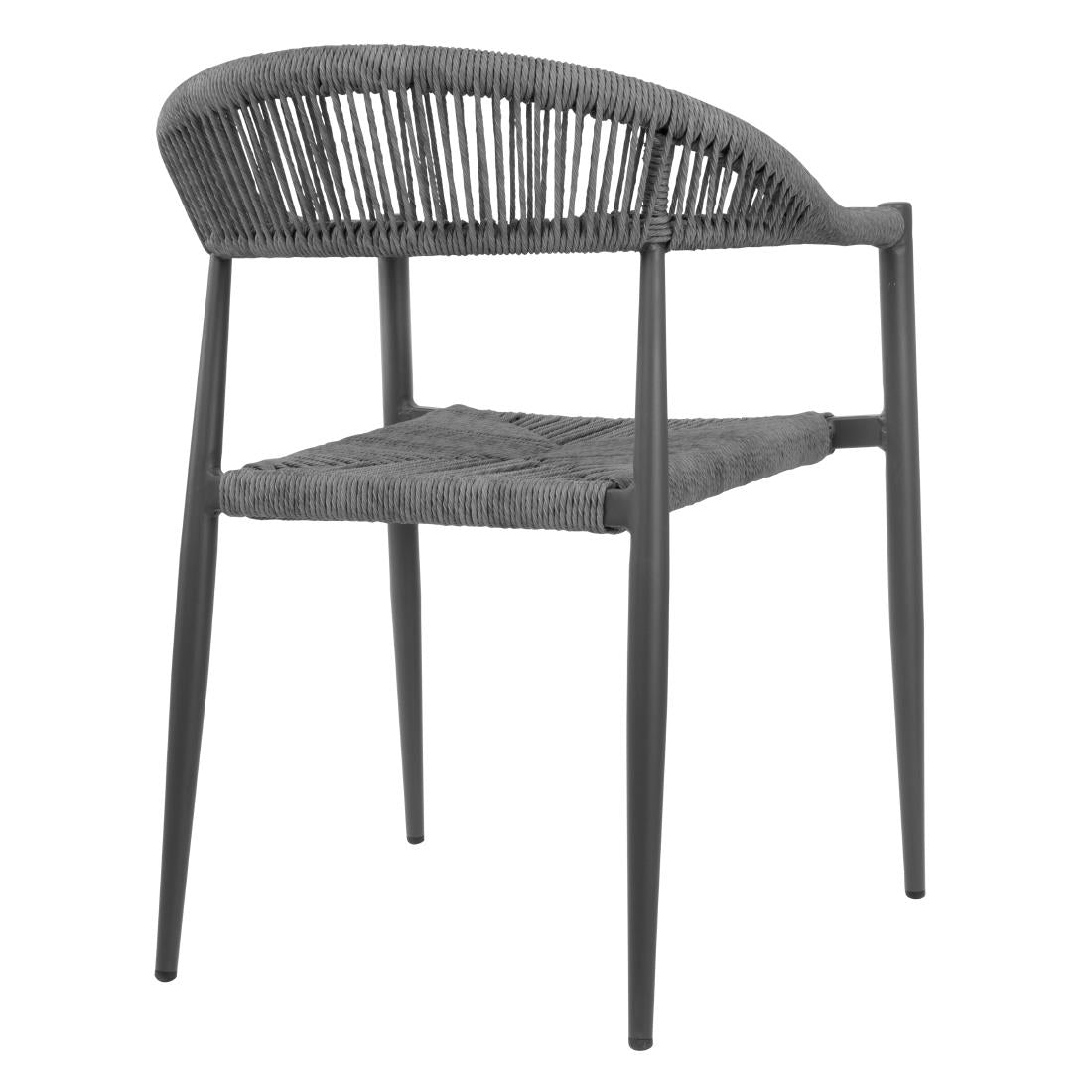 HZ590 Bolero Eden PE Twist Rattan Outdoor Arm Chair Charcoal (Set 4)