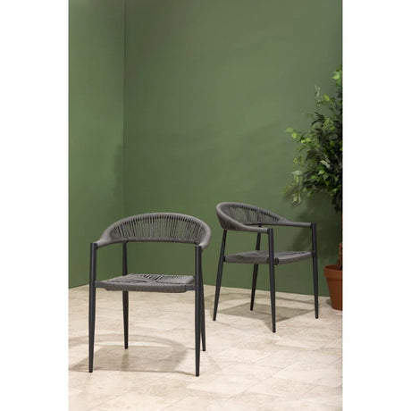 HZ590 Bolero Eden PE Twist Rattan Outdoor Arm Chair Charcoal (Set 4)