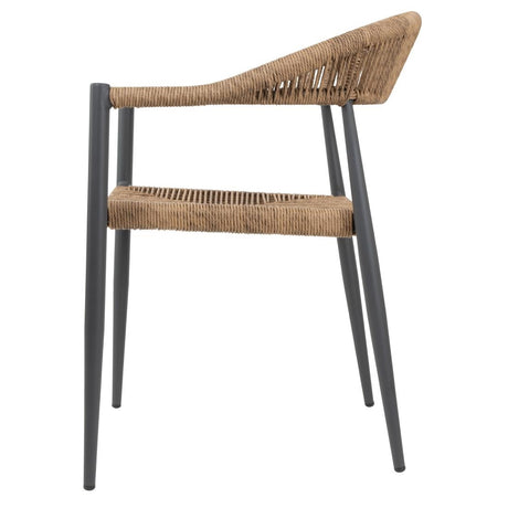 HZ591 Bolero Eden PE Twist Rattan Outdoor Arm Chair Natural (Set 4)