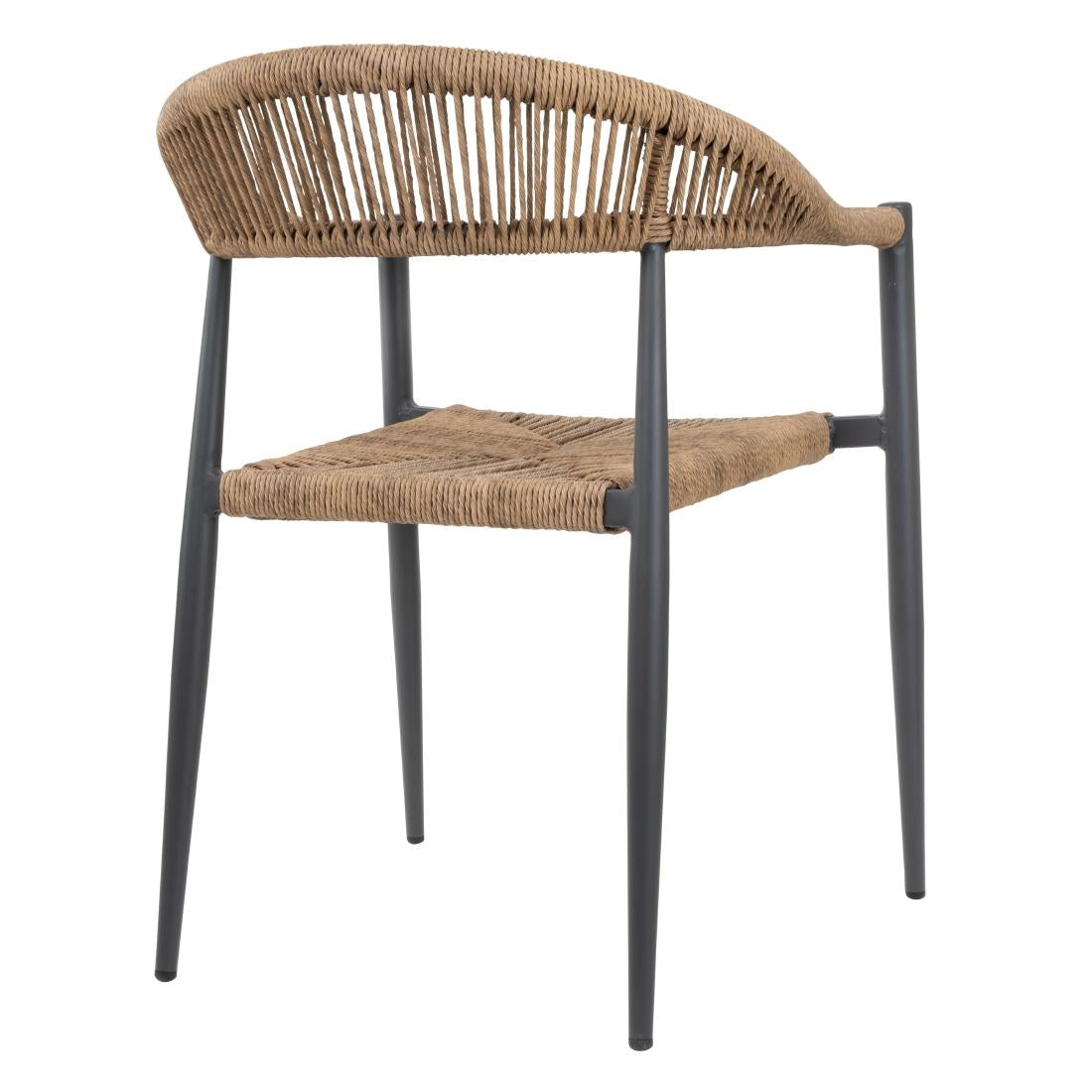 HZ591 Bolero Eden PE Twist Rattan Outdoor Arm Chair Natural (Set 4)