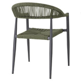HZ592 Bolero Eden PE Twist Rattan Outdoor Arm Chair Green (Set 4)