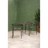 HZ592 Bolero Eden PE Twist Rattan Outdoor Arm Chair Green (Set 4)