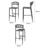 HZ593 Bolero Eden PE Twist Rattan Outdoor Bar Stool Charcoal (Set 2)